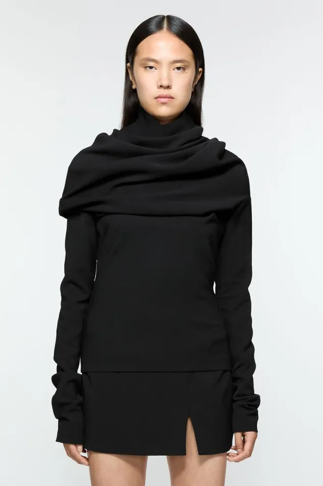 Acne Studios High Neckline Blouse Black Women Shirts and Blouses