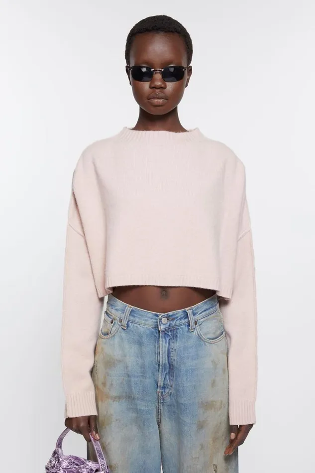 Acne Studios Jumper Wool Cashmere Dusty Pink Women Knitwear