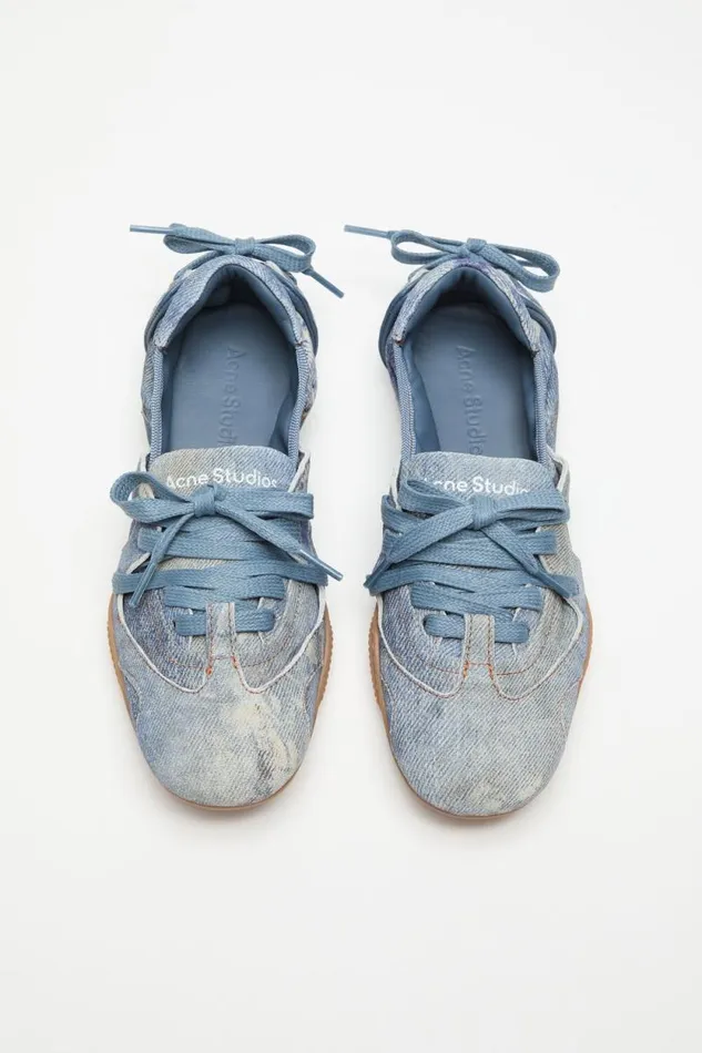 Acne Studios Laceup Leather Shoes Light Blue Women Shoes Acne Studios Laceup Leather Shoes Light Blue Women Shoes