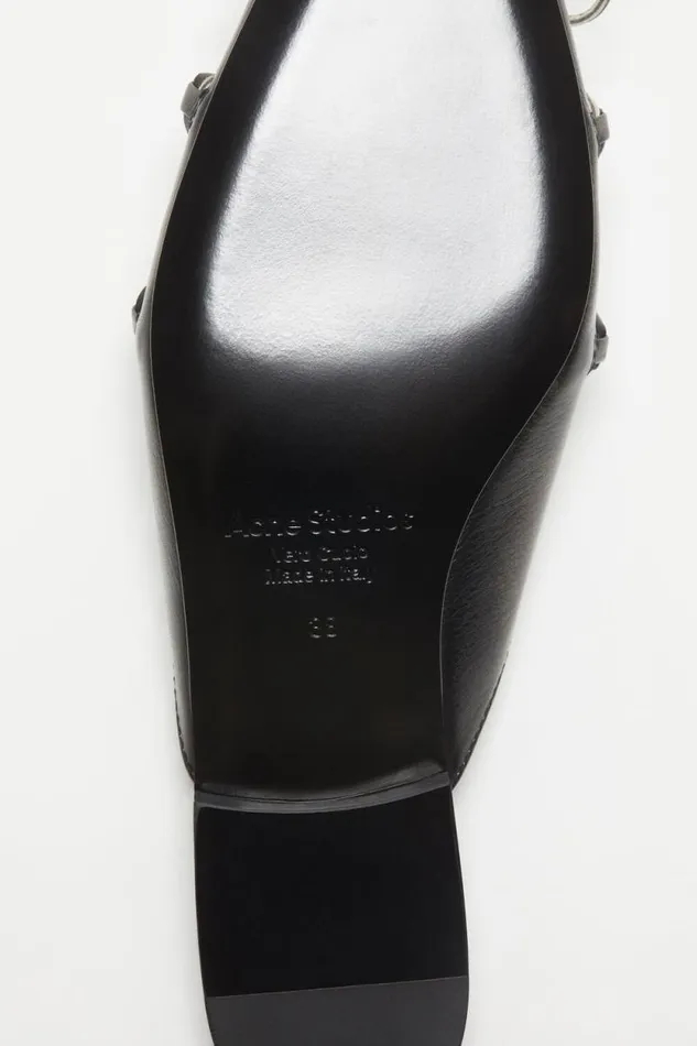Acne Studios Laceup Mules Black Women Shoes Acne Studios Laceup Mules Black Women Shoes