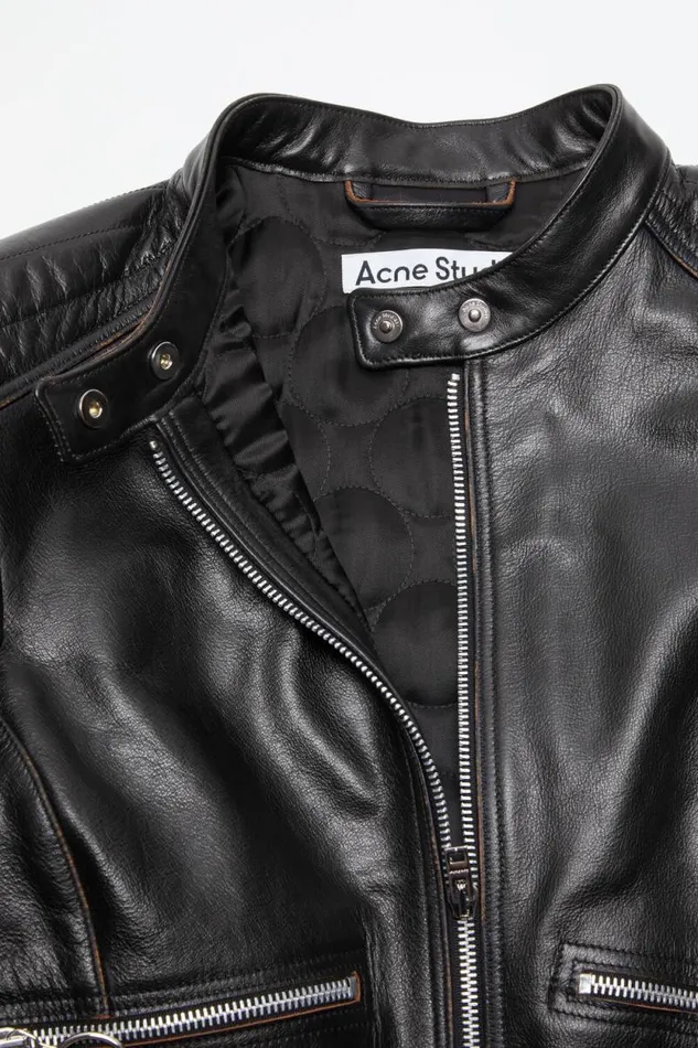 Acne Studios Leather Biker Jacket Black Women Outerwear Acne Studios Leather Biker Jacket Black Women Outerwear