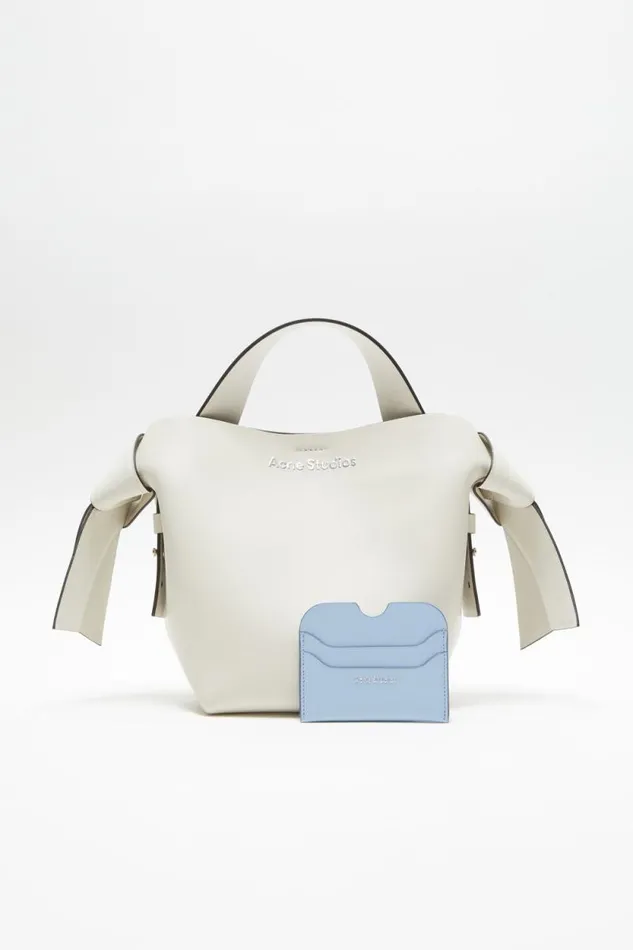 Acne Studios Leather Card Holder Baby Bluebrown Women Small Leather Goods