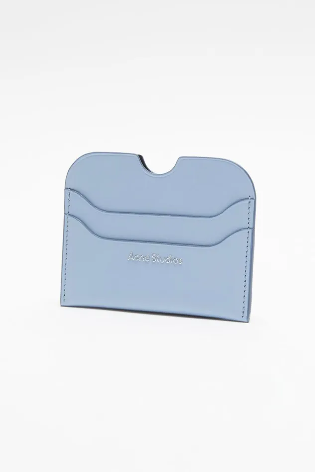 Acne Studios Leather Card Holder Baby Bluebrown Women Small Leather Goods