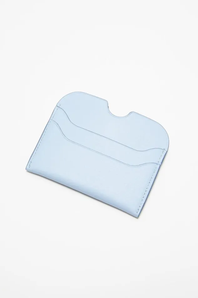 Acne Studios Leather Card Holder Baby Bluebrown Women Small Leather Goods