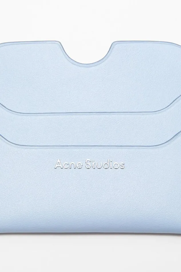 Acne Studios Leather Card Holder Baby Bluebrown Women Small Leather Goods