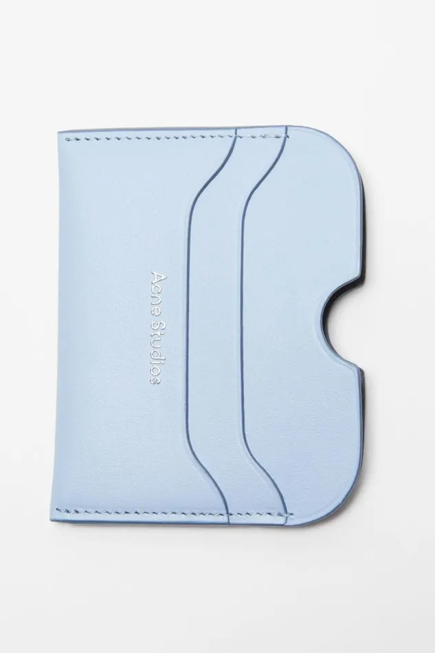 Acne Studios Leather Card Holder Baby Bluebrown Women Small Leather Goods