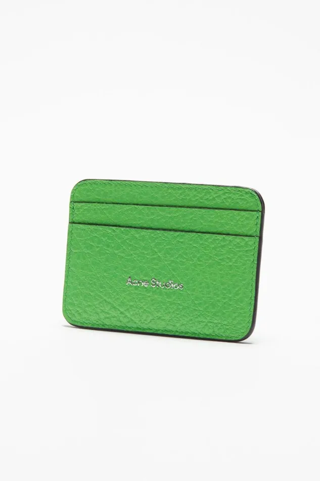 Acne Studios Leather Card Holder Green Women Small Leather Goods Acne Studios Leather Card Holder Green Women Small Leather Goods
