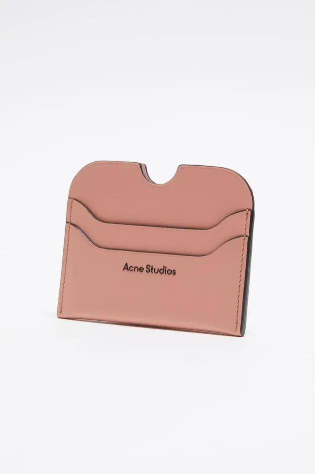 Acne Studios Leather Card Holder Salmon Pink Women Small Leather Goods