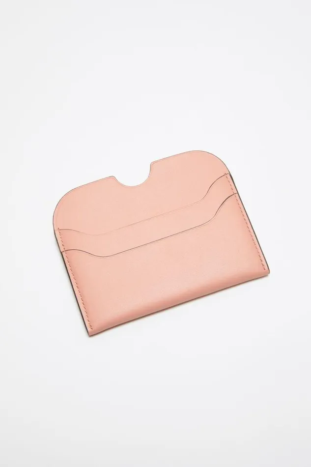 Acne Studios Leather Card Holder Salmon Pink Women Small Leather Goods