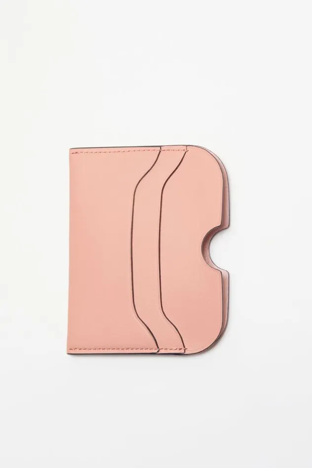 Acne Studios Leather Card Holder Salmon Pink Women Small Leather Goods