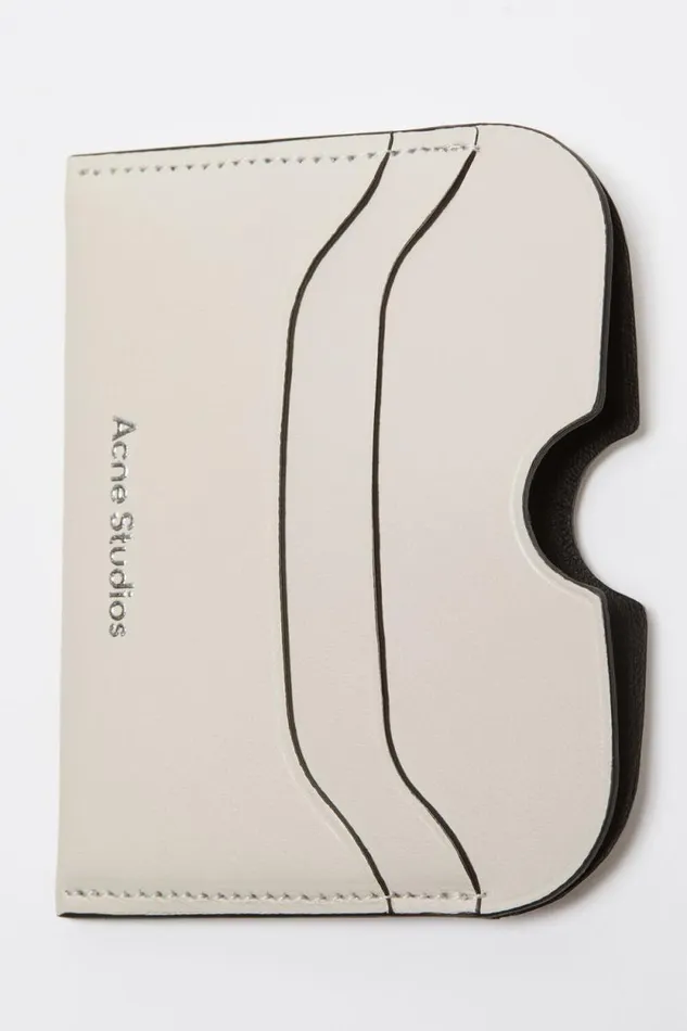 Acne Studios Leather Card Holder Whiteblack Men Small Leather Goods Acne Studios Leather Card Holder Whiteblack Men Small Leather Goods