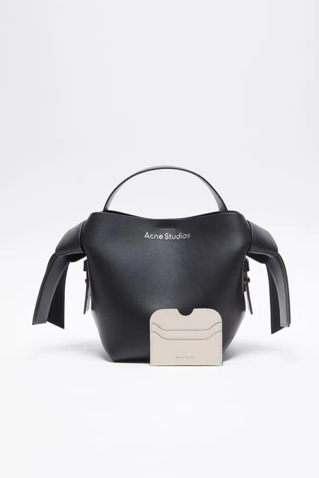 Acne Studios Leather Card Holder Whiteblack Women Small Leather Goods
