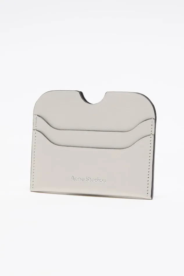 Acne Studios Leather Card Holder Whiteblack Women Small Leather Goods