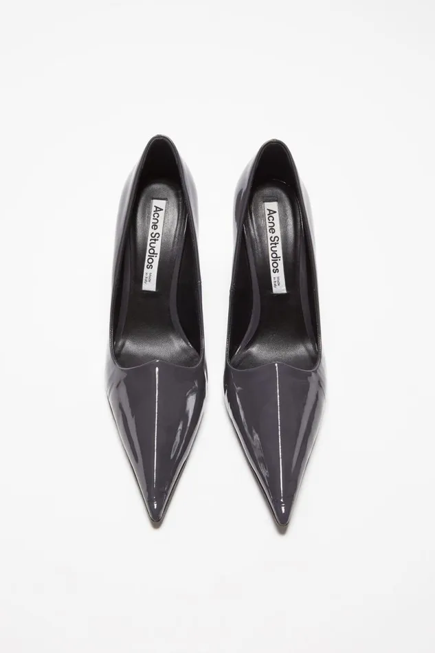 Acne Studios Leather Heel Pump Anthracite Grey Women Shoes