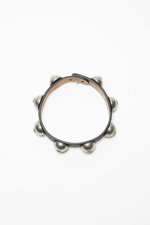 Acne Studios Leather Stud Necklace Black Women Jewellery