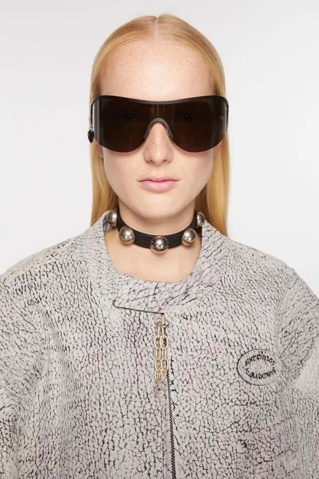 Acne Studios Leather Stud Necklace Black Women Jewellery Acne Studios Leather Stud Necklace Black Women Jewellery