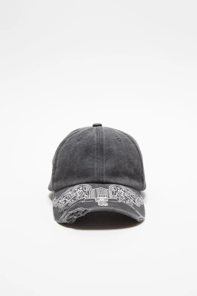 Acne Studios Logo Cap Black Women Hats