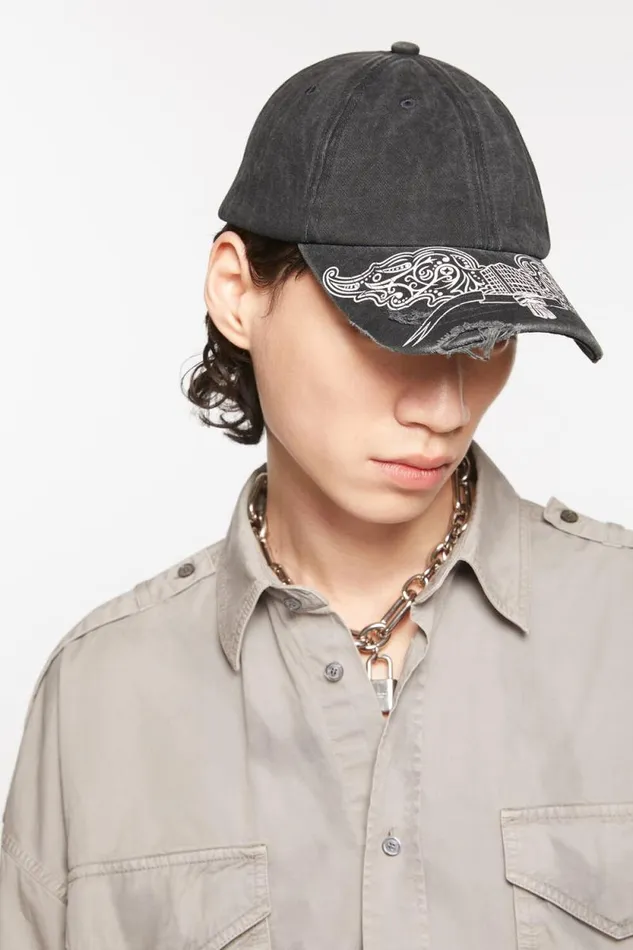 Acne Studios Logo Cap Black Women Hats