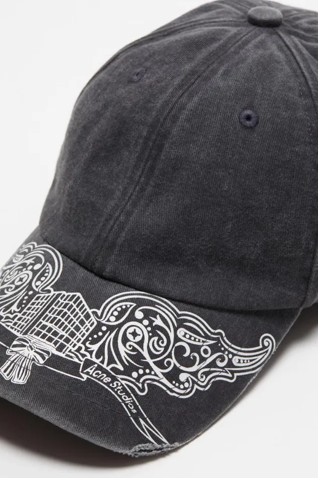 Acne Studios Logo Cap Black Women Hats