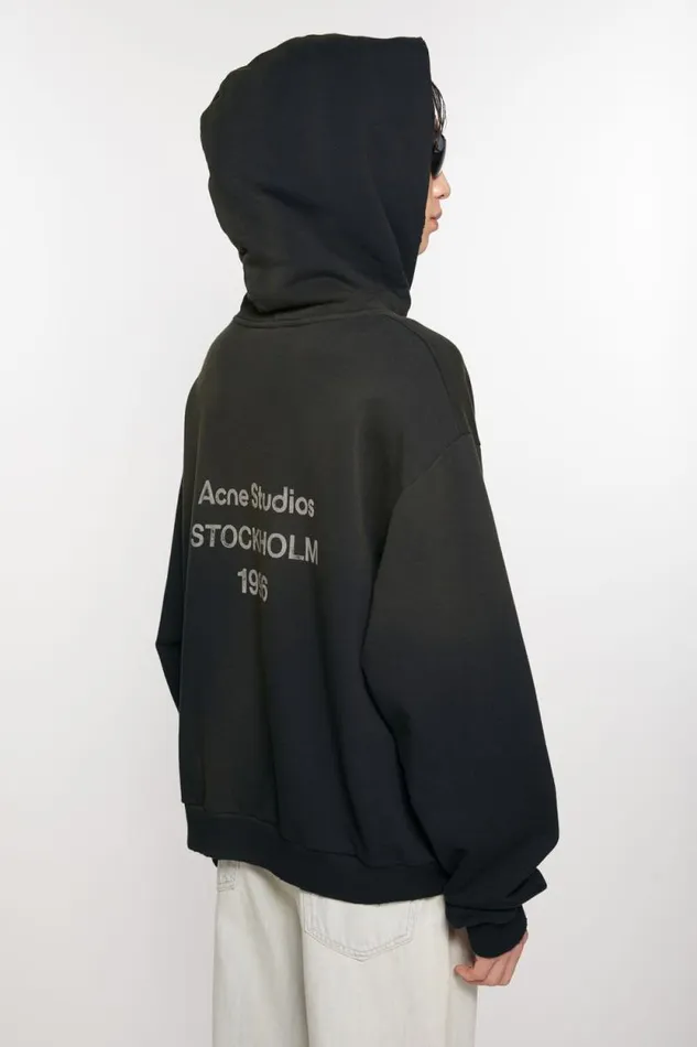 Acne Studios Logo Hooded Sweater Black Women Sweatshirts Acne Studios Logo Hooded Sweater Black Women Sweatshirts