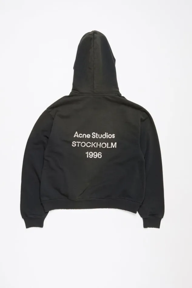 Acne Studios Logo Hooded Sweater Black Women Sweatshirts Acne Studios Logo Hooded Sweater Black Women Sweatshirts