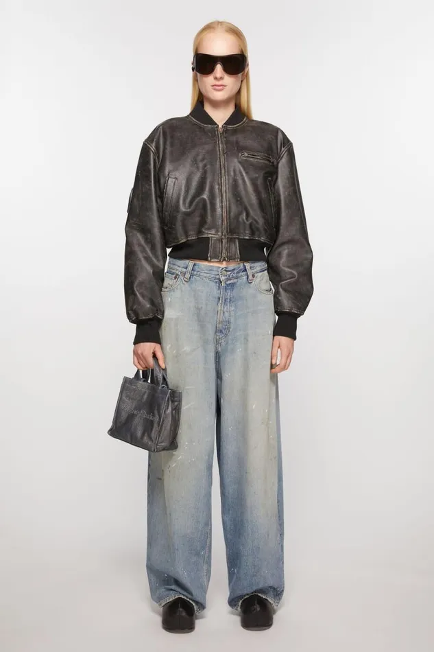 Acne Studios Logo Mini Shoulder Tote Bag Silverblue Men Bags