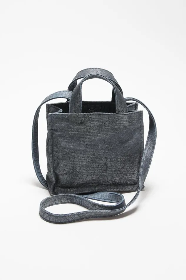 Acne Studios Logo Mini Shoulder Tote Bag Silverblue Men Bags