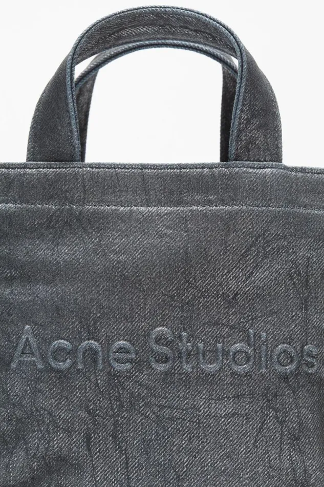Acne Studios Logo Mini Shoulder Tote Bag Silverblue Men Bags