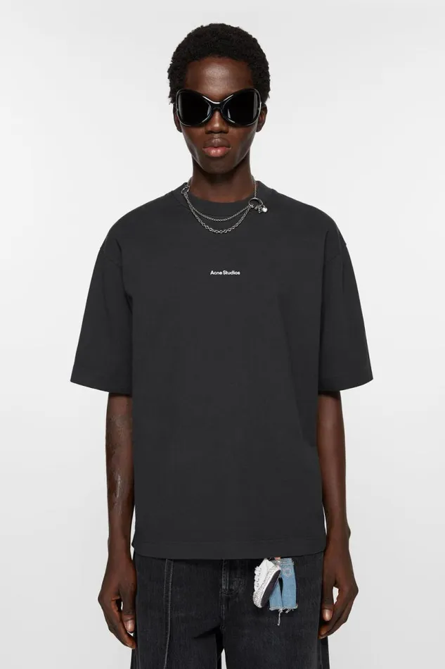 Acne Studios Logo Tshirt Black Men Tshirts