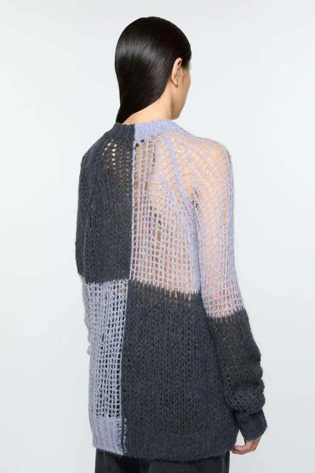 Acne Studios Loose Knit Mohair Jumper Purplegrey Women Knitwear Acne Studios Loose Knit Mohair Jumper Purplegrey Women Knitwear