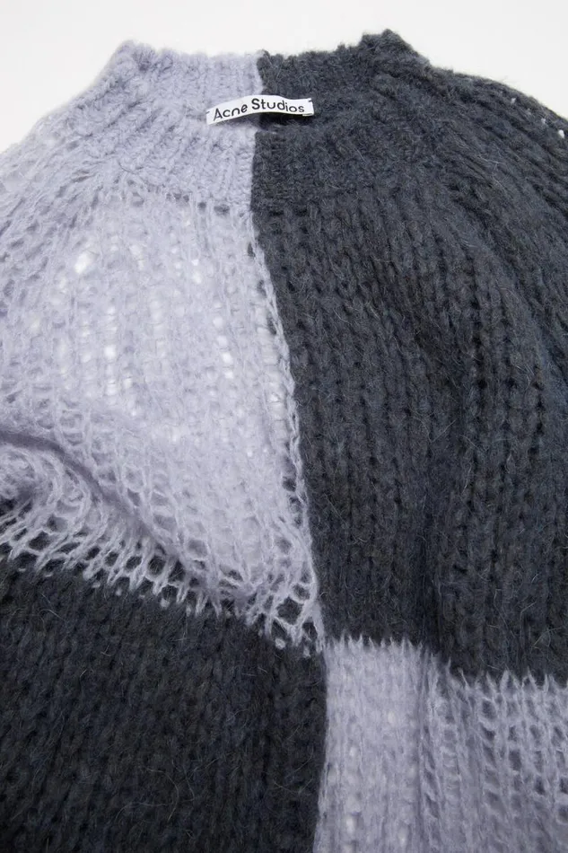 Acne Studios Loose Knit Mohair Jumper Purplegrey Women Knitwear Acne Studios Loose Knit Mohair Jumper Purplegrey Women Knitwear