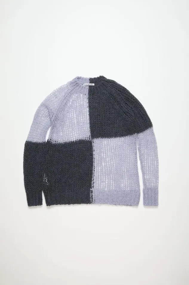 Acne Studios Loose Knit Mohair Jumper Purplegrey Women Knitwear Acne Studios Loose Knit Mohair Jumper Purplegrey Women Knitwear
