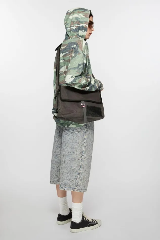 Acne Studios Messenger Bag Greyblack Women Bags Acne Studios Messenger Bag Greyblack Women Bags