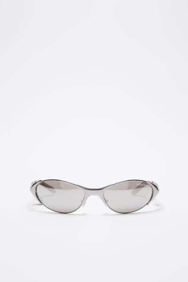 Acne Studios Metal Frame Charm Sunglasses Antique Silver Women Eyewear
