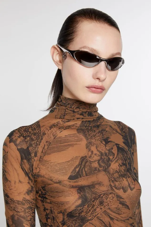 Acne Studios Metal Frame Charm Sunglasses Antique Silver Women Eyewear Acne Studios Metal Frame Charm Sunglasses Antique Silver Women Eyewear