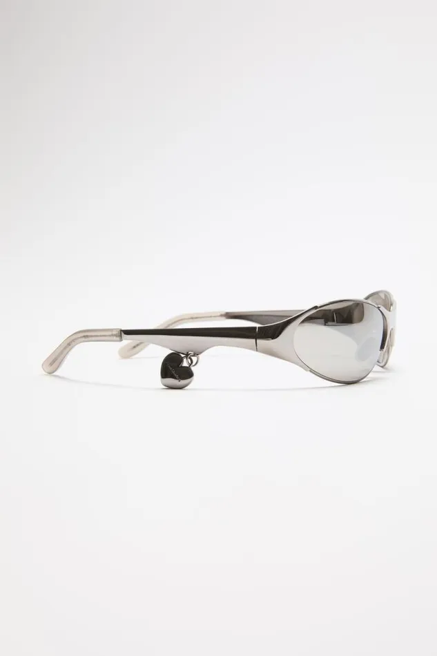 Acne Studios Metal Frame Charm Sunglasses Antique Silver Women Eyewear Acne Studios Metal Frame Charm Sunglasses Antique Silver Women Eyewear