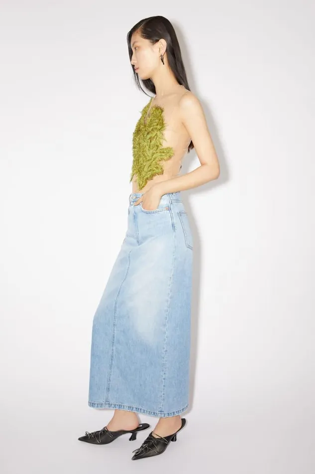 Acne Studios Midlength Denim Skirt Light Blue Women Skirts Acne Studios Midlength Denim Skirt Light Blue Women Skirts