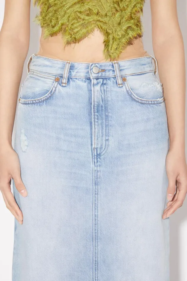 Acne Studios Midlength Denim Skirt Light Blue Women Skirts Acne Studios Midlength Denim Skirt Light Blue Women Skirts