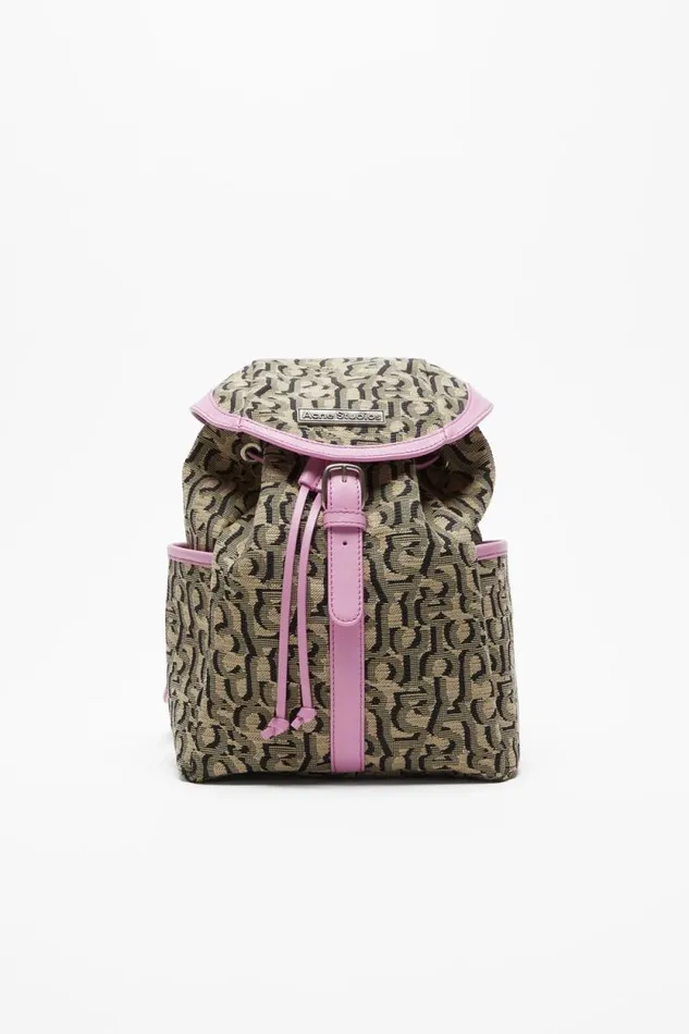 Acne Studios Mini Backpack Monogram Beigepink Women Bags