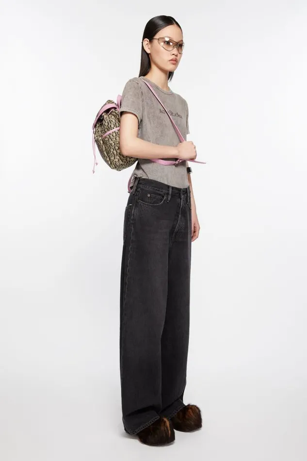 Acne Studios Mini Backpack Monogram Beigepink Women Bags Acne Studios Mini Backpack Monogram Beigepink Women Bags