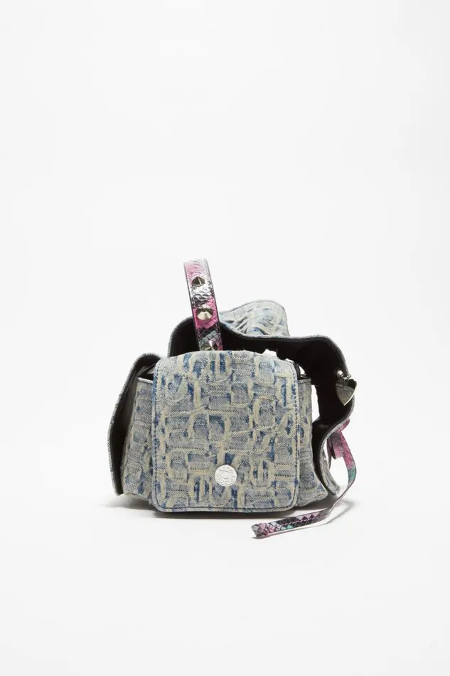 Acne Studios Monogram Multipocket Mini Bag Light Bluepink Men Bags Acne Studios Monogram Multipocket Mini Bag Light Bluepink Men Bags