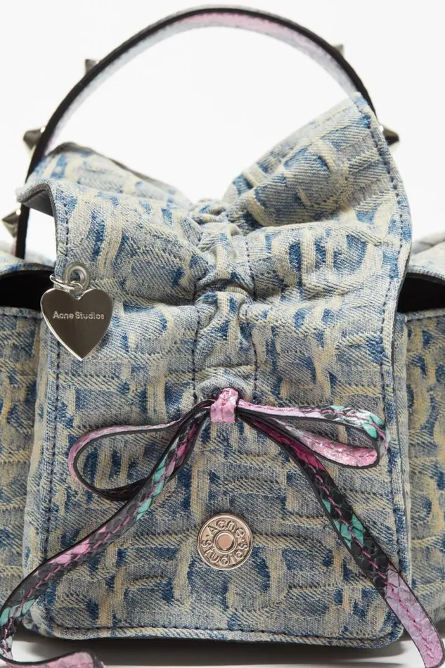 Acne Studios Monogram Multipocket Mini Bag Light Bluepink Men Bags Acne Studios Monogram Multipocket Mini Bag Light Bluepink Men Bags