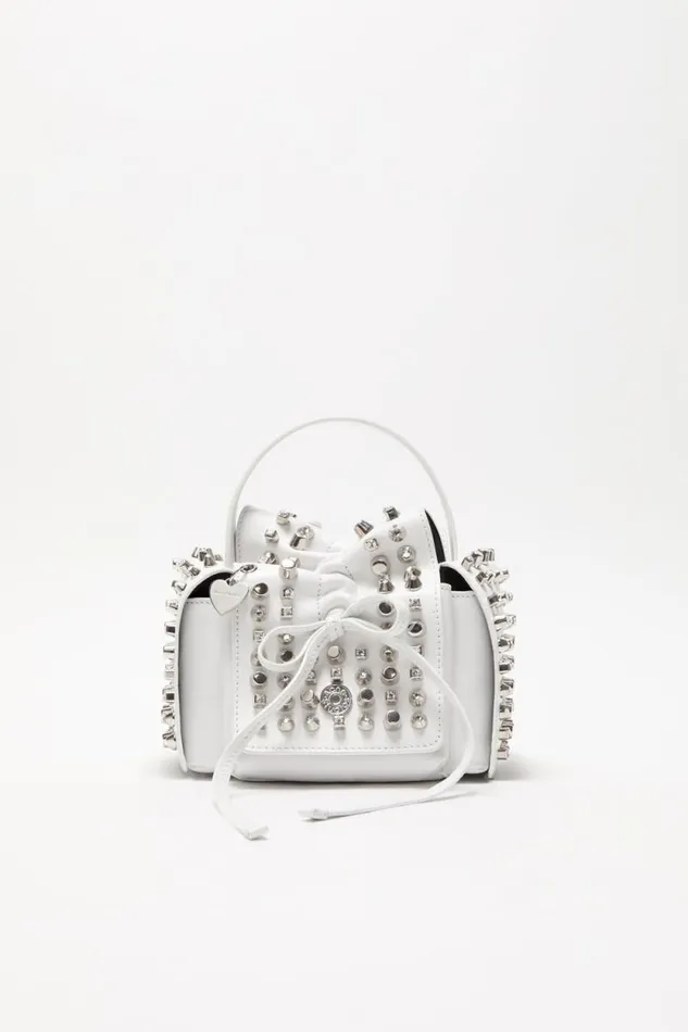 Acne Studios Multipocket Mini Studs Bag White Women Bags