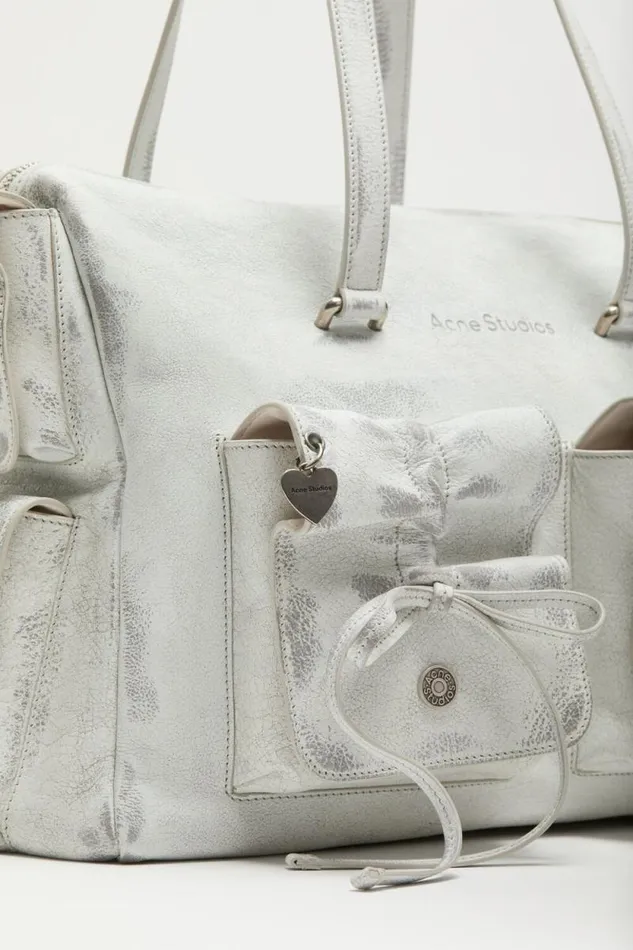 Acne Studios Multipocket Tote Bag Whitegrey Men Bags Acne Studios Multipocket Tote Bag Whitegrey Men Bags