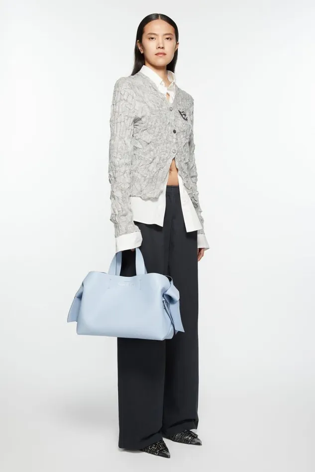 Acne Studios Musubi Midi Tote Baby Bluebrown Men Bags Acne Studios Musubi Midi Tote Baby Bluebrown Men Bags