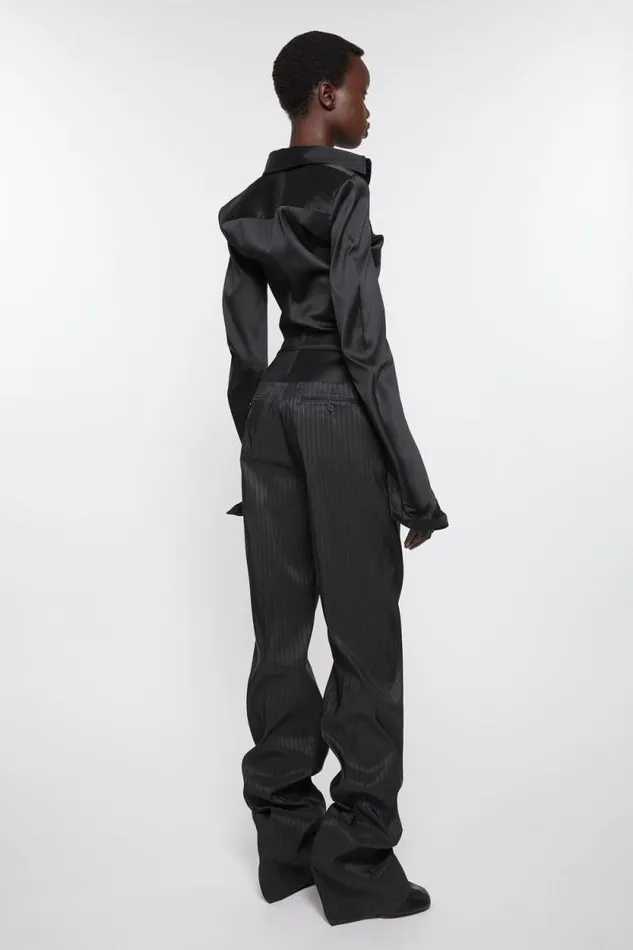 Acne Studios Pinstripe Tailored Trousers Black Women Trousers Acne Studios Pinstripe Tailored Trousers Black Women Trousers