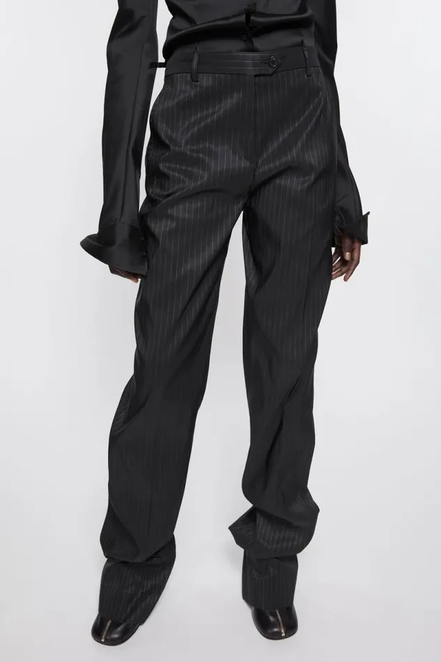 Acne Studios Pinstripe Tailored Trousers Black Women Trousers Acne Studios Pinstripe Tailored Trousers Black Women Trousers