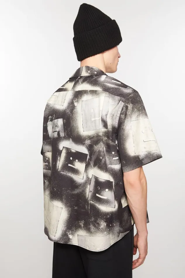 Acne Studios Printed Buttonup Shirt Blackwhite Men Shirts Acne Studios Printed Buttonup Shirt Blackwhite Men Shirts