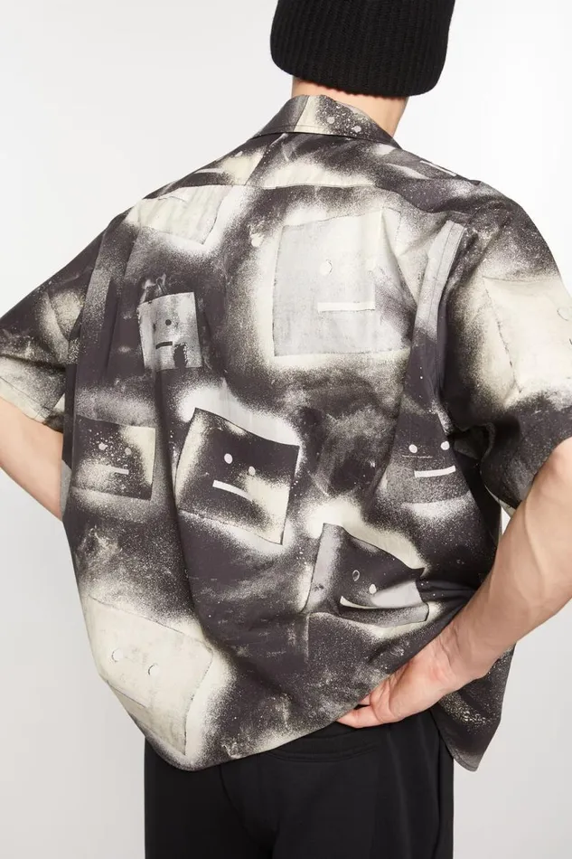 Acne Studios Printed Buttonup Shirt Blackwhite Men Shirts Acne Studios Printed Buttonup Shirt Blackwhite Men Shirts