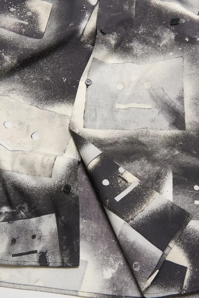 Acne Studios Printed Buttonup Shirt Blackwhite Men Shirts Acne Studios Printed Buttonup Shirt Blackwhite Men Shirts
